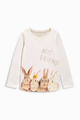 Ecru Bunny Best Friends T-Shirt (3-16yrs)